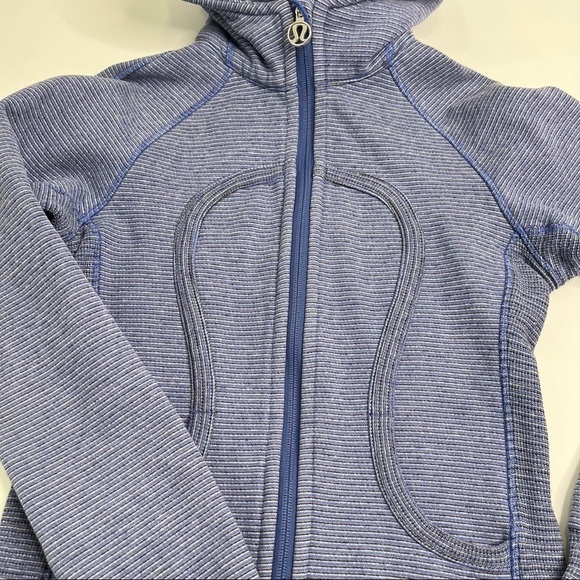 Lululemon Blue Microstripe Rocksteady Gradient Wee Stripe Active Scuba Hoodie - Picture 6 of 16